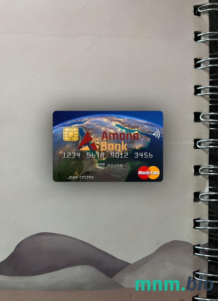 Somalia Amana bank wygląd zdjęcia mastercard skan PSD + zdjęcie